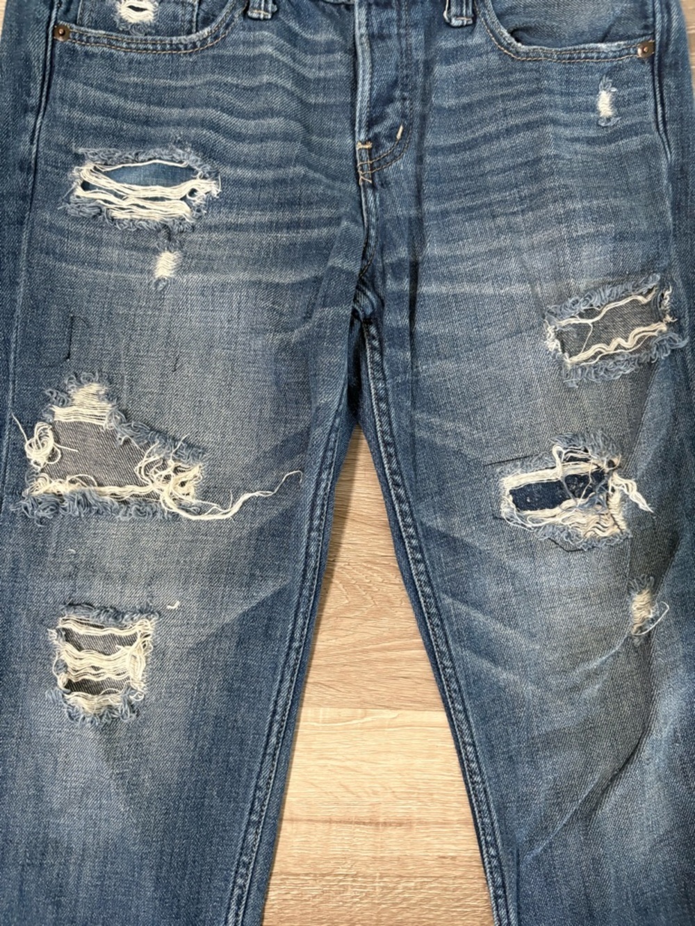 Abercrombie & Fitch 1892 distressed Blue Denim Jeans - Classic Ripped Style - Picture 2 of 7
